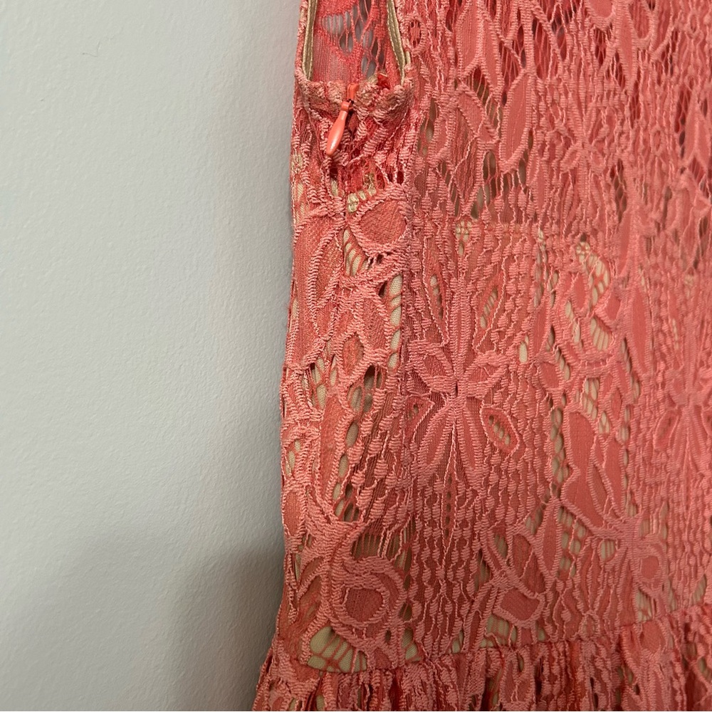 Love, Fire Lace Dress Coral Fit & Flare Women’s Size Small - Picture 6 of 7